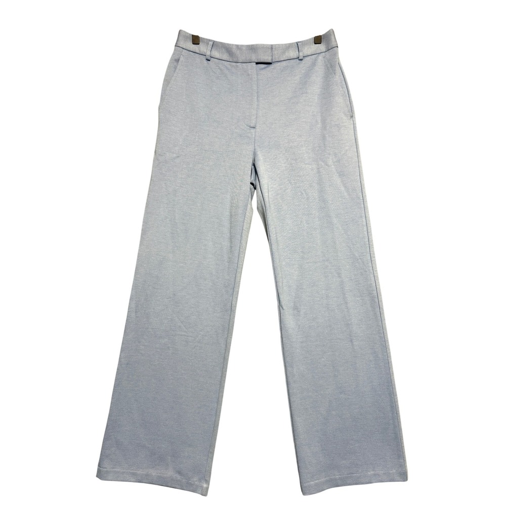 J.McLaughlin Brock Pants Womens 6 Fair Blue Wide Leg Stretch Preppy Workwear NWT